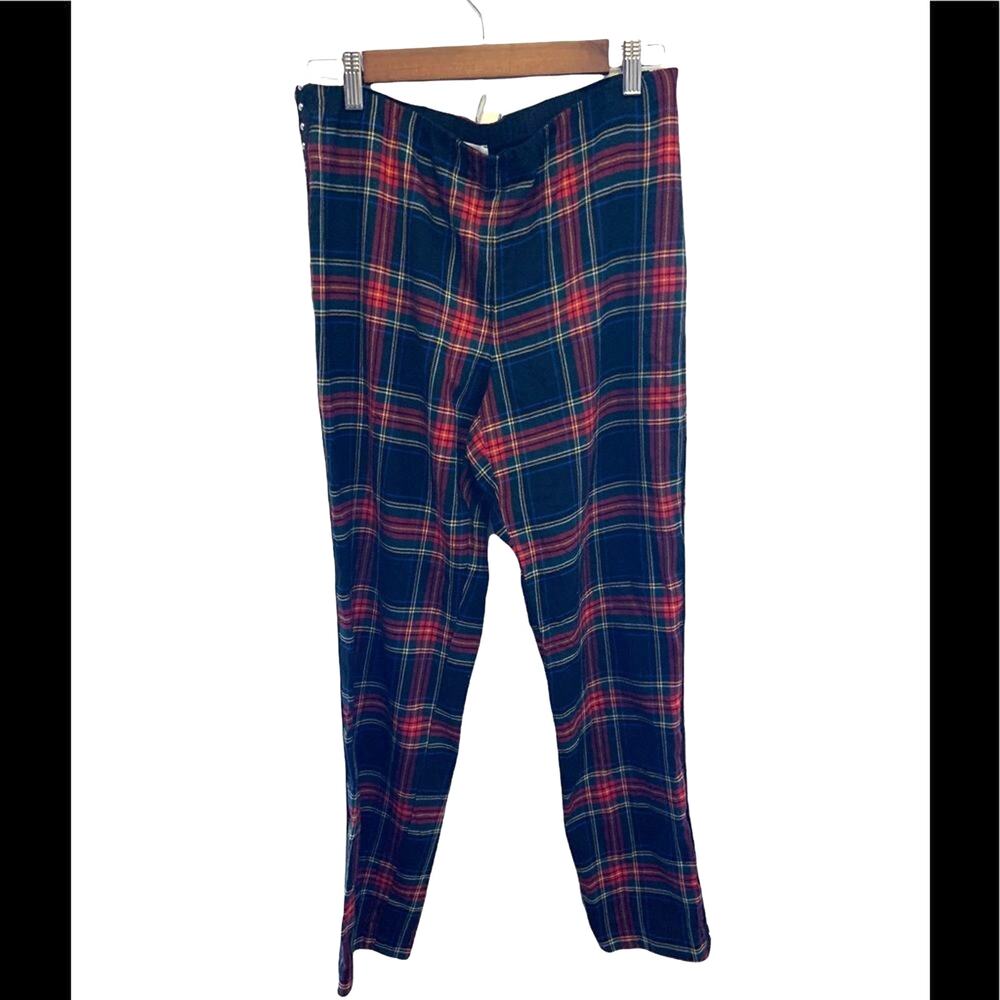 P.A.R.O.S.H plaid pants wool blend trousers studded details punk look Sz L